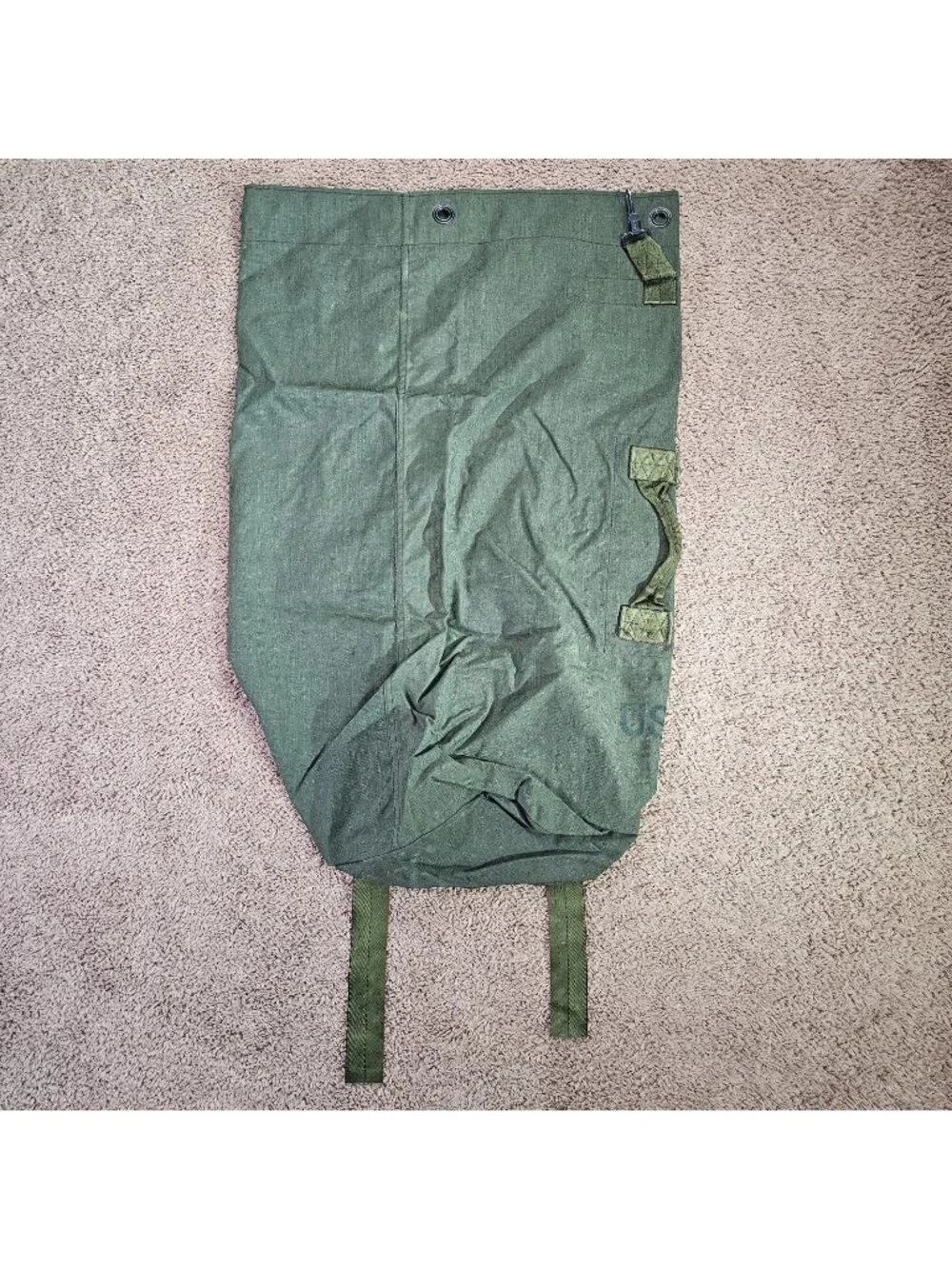 Vintage US Army OD Canvas Field Gear Bag Backpack Style U.S Marked Military 80s